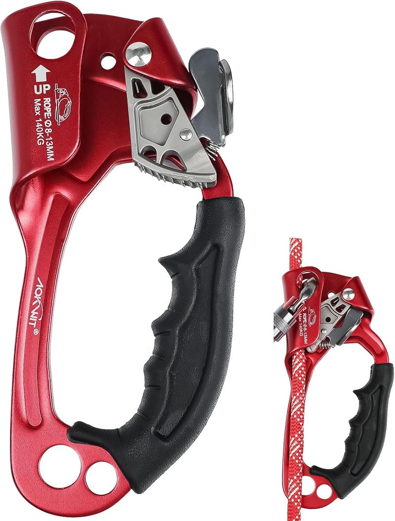 AOKWIT UIAA & CE Certified Rope Ascender Aluminum Alloy Rock Climbing Gear Strong Rigging Rappelling Equipment for Rock Tree Climbing Arborist Rescue Mountaineering Caving - Image 1